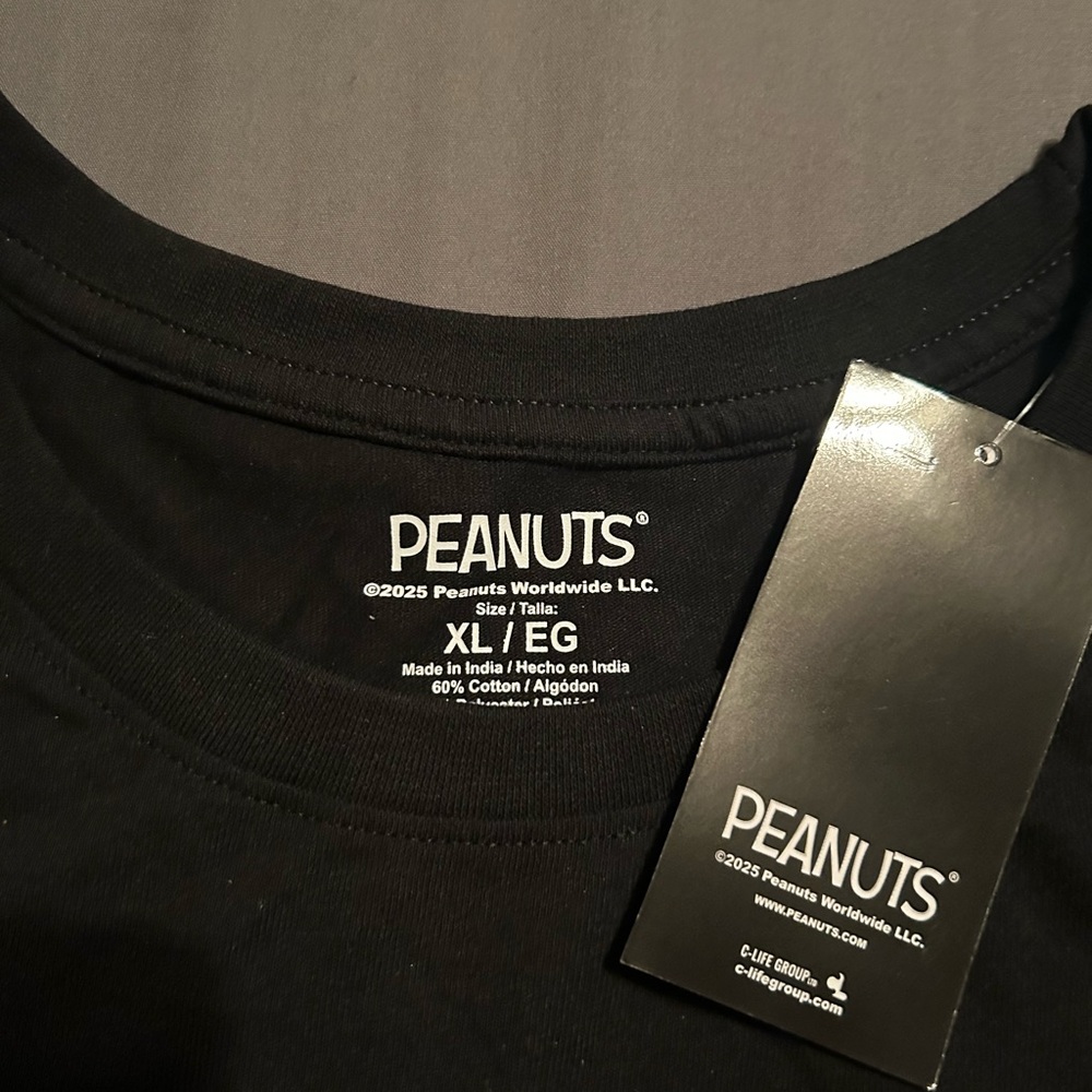 Peanuts Black Tee with Pink Snoopy Cowboy Design - Picture 3 of 3